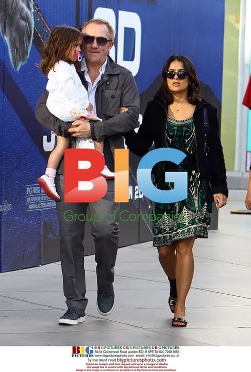 Salma Hayek and Family Shopping at Mall