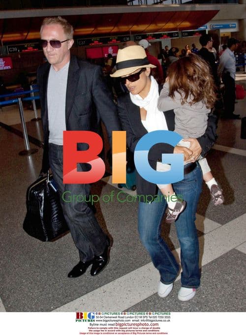 Salma Hayek and family at LAX