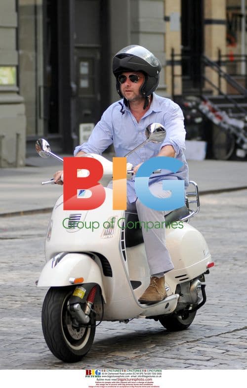 Liev Schreiber Riding Vespa in Soho, NYC