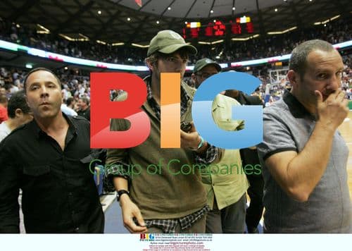 Ashton Kutcher at Israel vs Latvia Basketball Match