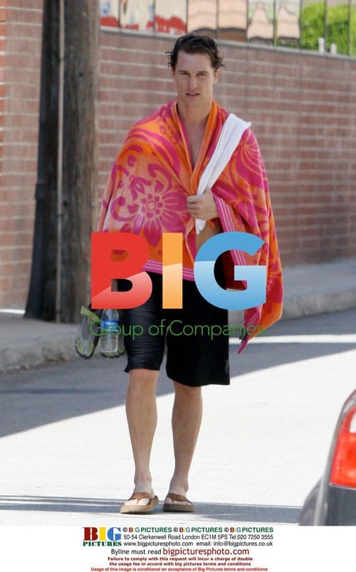 Matthew McConaughey Leaves Gym with Camila Alves