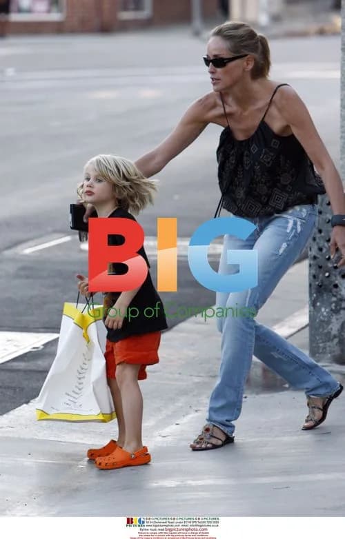 Sharon Stone with children in Beverly Hills