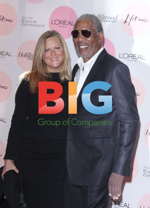 Lori McCreary and Morgan Freeman at Hollywood Reporter Breakfast