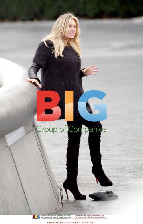 Pregnant Abigail Clancy Films on South Bank