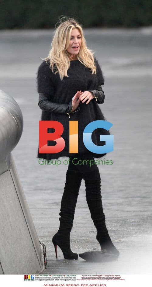 Pregnant Abigail Clancy Filming on South Bank