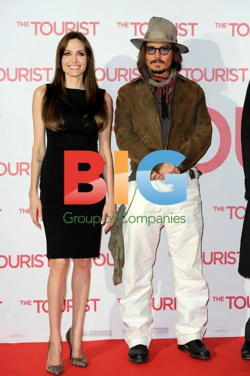 Angelina Jolie and Johnny Depp at 'The Tourist' Photocall