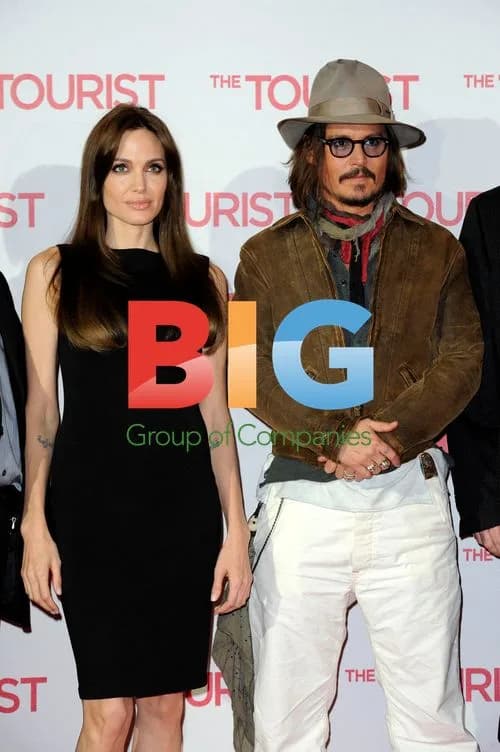 Angelina Jolie and Johnny Depp at The Tourist photocall