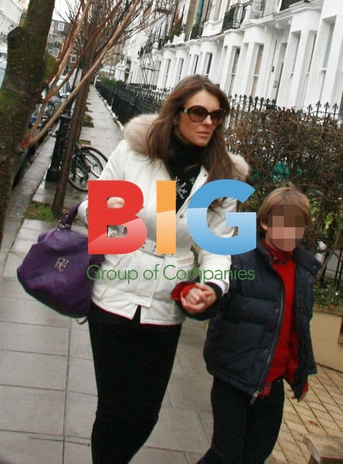 Liz Hurley Out with Son