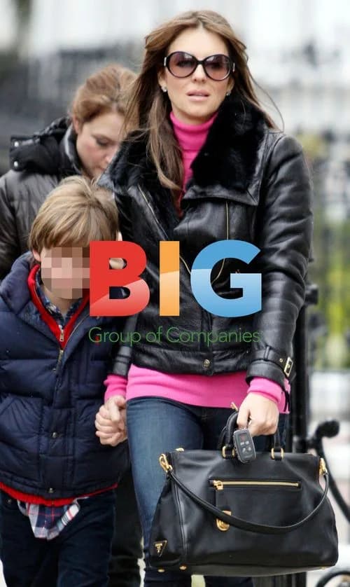 Elizabeth Hurley and Son in London