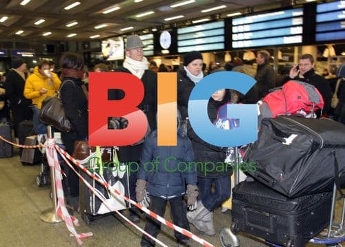 Eurostar Passengers Queue at St. Pancras