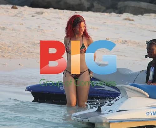 Rihanna on Barbados beach with friends