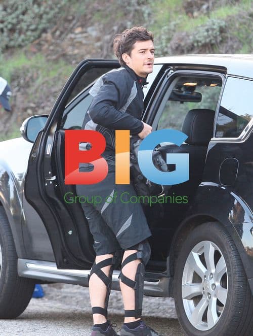 Orlando Bloom Riding Mountain Bike