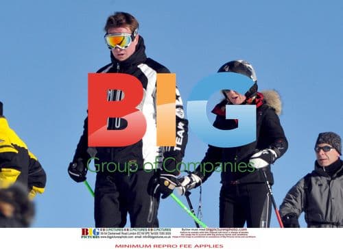 Geri Halliwell and Henry Beckwith Skiing in French Alps