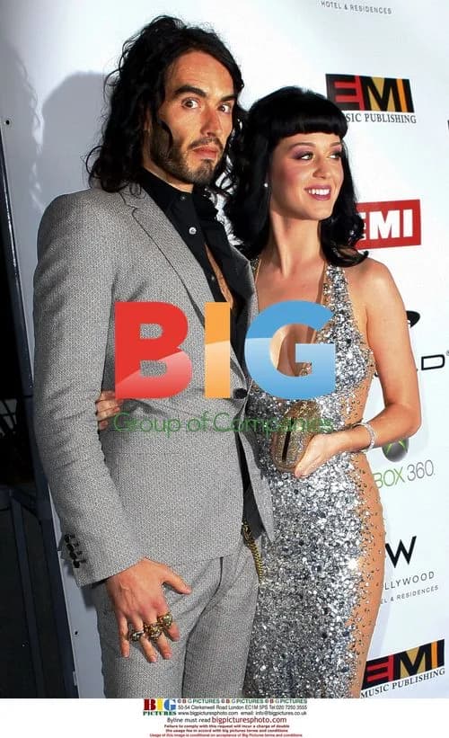 Russell Brand and Katy Perry at EMI Grammy Party