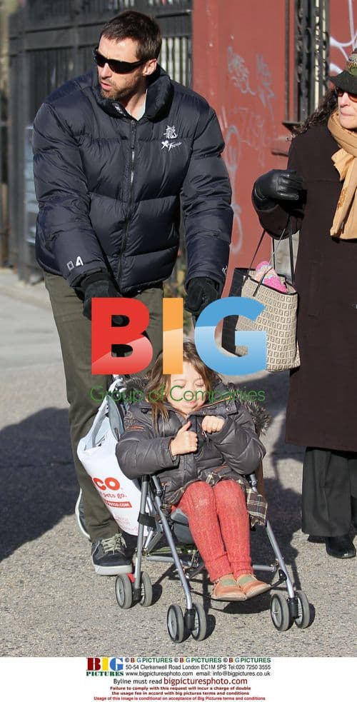 Hugh Jackman picking up daughter from school