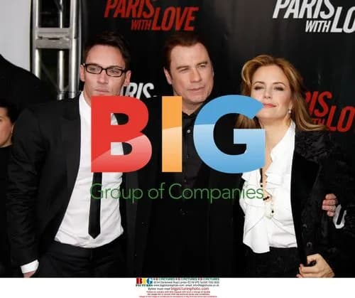 UK RIGHTS ONLY Jonathan Rhys Meyers, John Travolta and Kelly Preston at 'From Paris With Love' Premiere