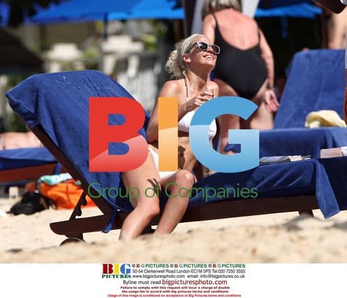 Sarah Harding Relaxes on Caribbean Beach