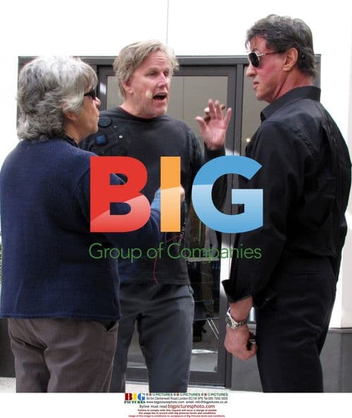 Stallone Chats with Busey and Franco