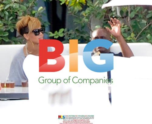 Rihanna Poolside with Friends