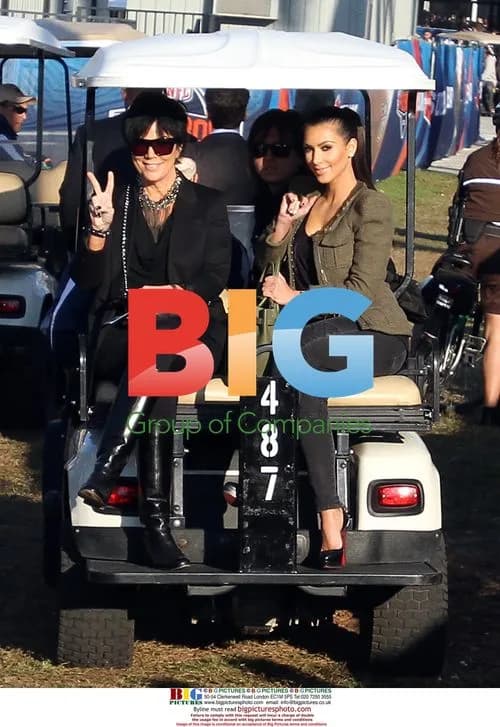 Kim Kardashian and Kris Jenner at Super Bowl XLIV