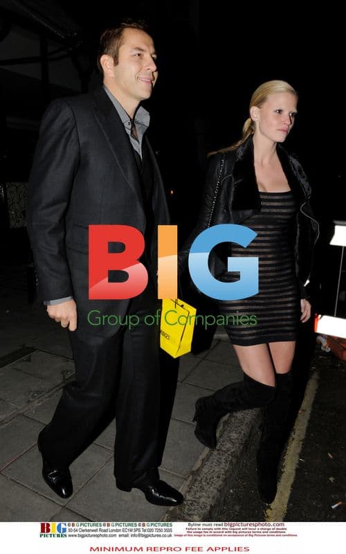 David Walliams and Lara Stone Leaving Restaurant