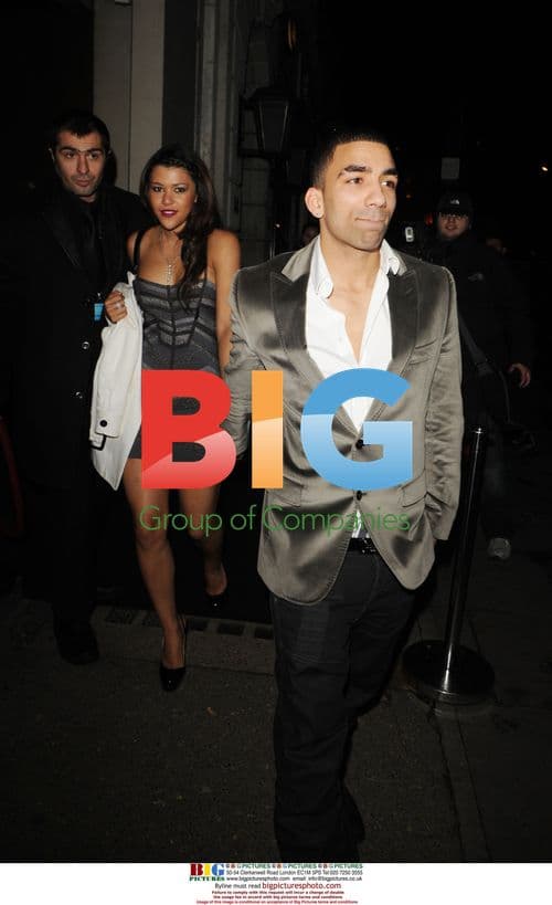 Aaron Lennon Leaving Nobu in London on Valentine's Day