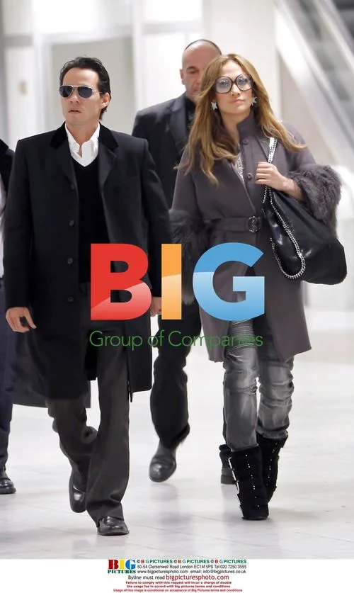 Jennifer Lopez at Nice Airport with Marc Anthony