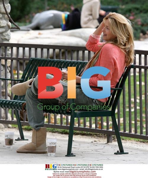 Penny Lancaster-Stewart with son Alastair at park