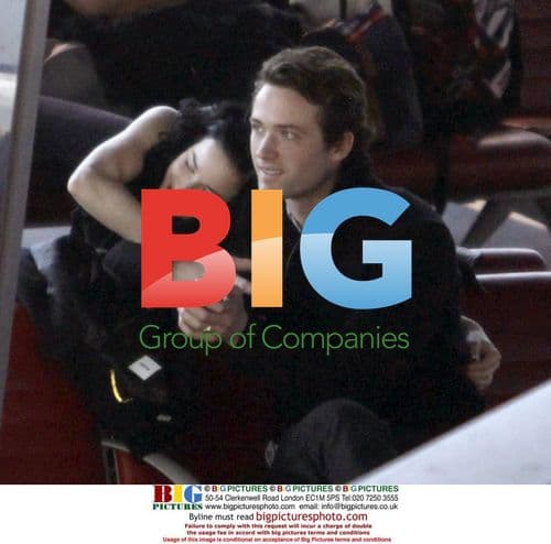 Dita von Teese and boyfriend at Nice airport