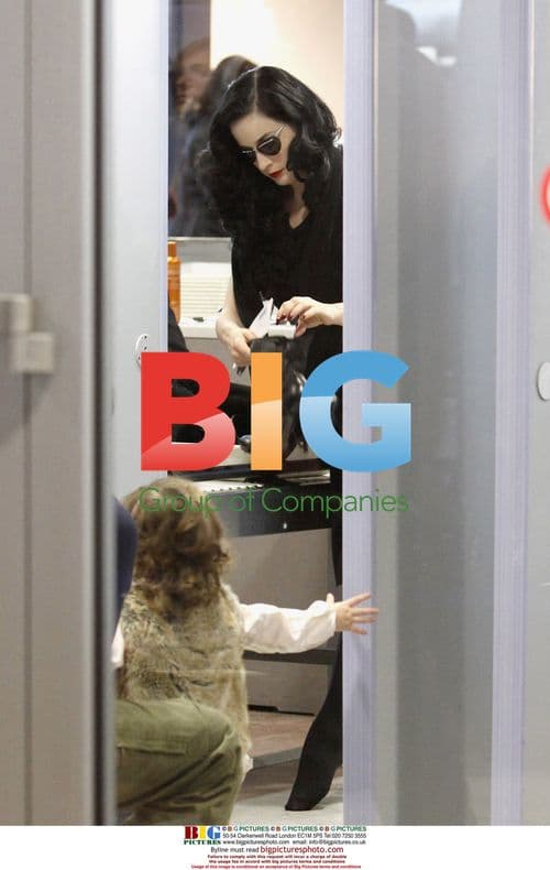 Dita von Teese and boyfriend at Nice airport