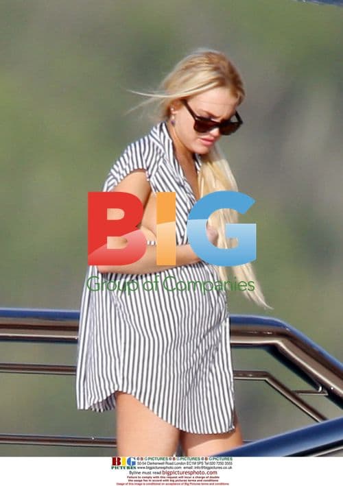 Lindsay Lohan and sister Ali on yacht in Saint Barths