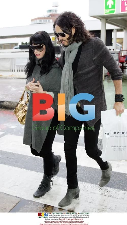 Russell Brand and Katy Perry leave home for breakfast