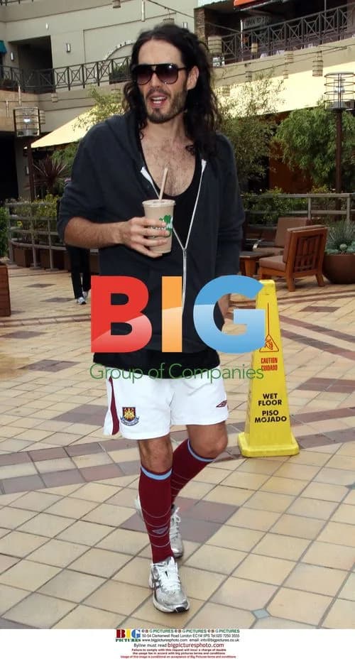 Russell Brand visits the gym
