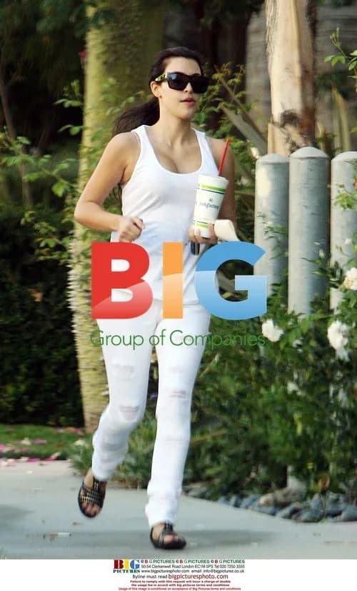 Kim Kardashian Running in Beverly Hills