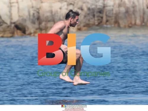 Frank Lampard and Christine Bleakley swim in Italy