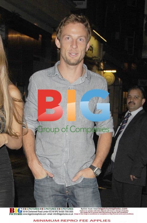 Jenson Button and Jessica Michibata Leaving Roka Restaurant