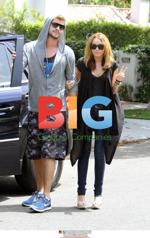 Miley Cyrus and Liam Hemsworth in Toluca Lake