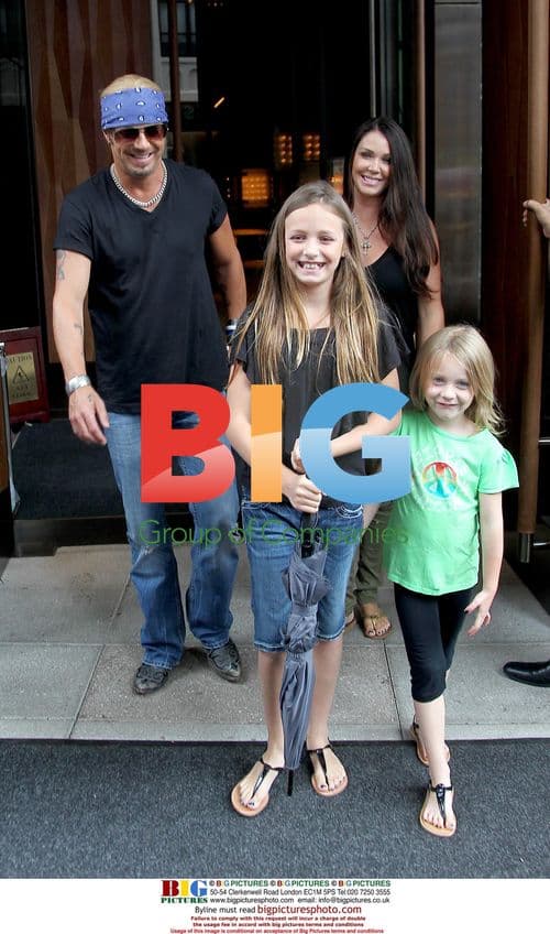 Bret Michaels Leaves Hotel with Family in NYC