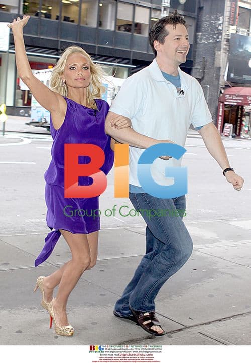 Kristin Chenoweth and Sean Hayes on "The Late Show"