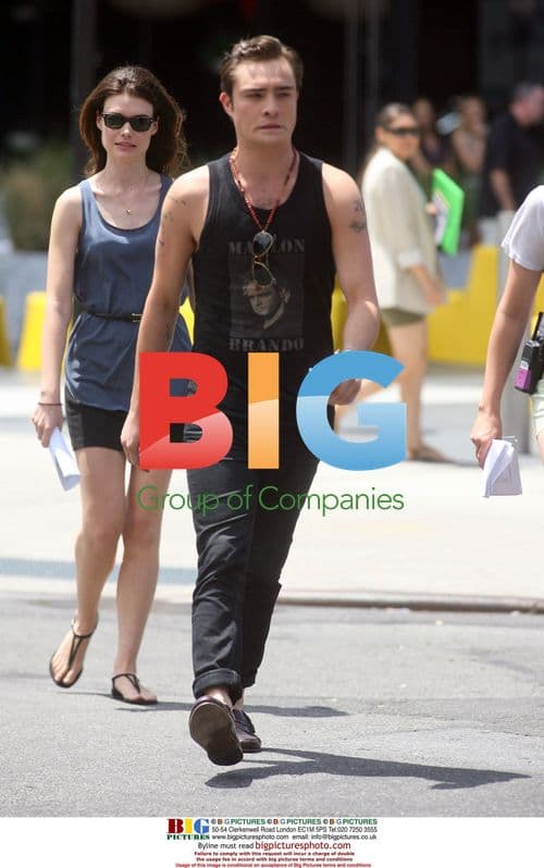 Ed Westwick on Gossip Girl Set