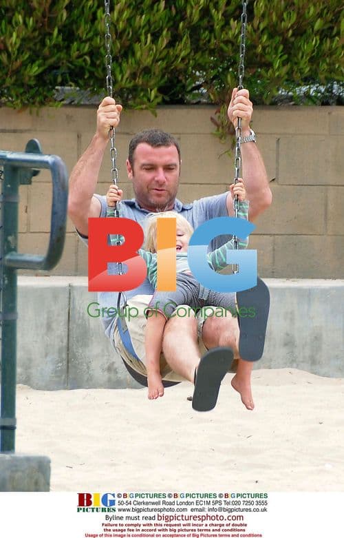 Liev Schreiber and Sons Play at Playground