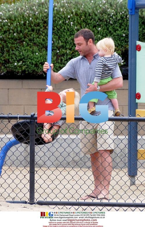 Liev Schreiber and Sons Play at Playground