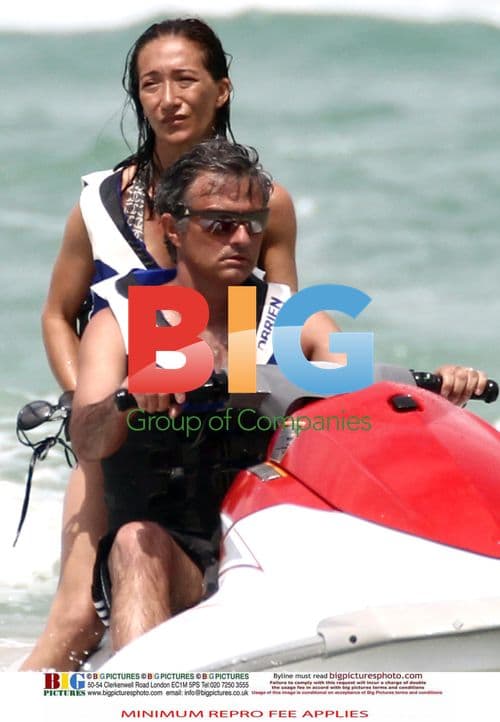 Jose Mourinho on Beach Vacation with Family