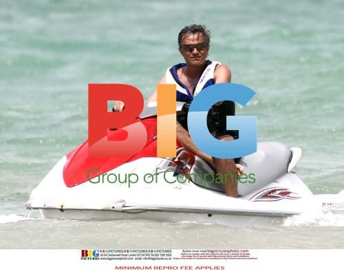 Jose Mourinho on beach holiday