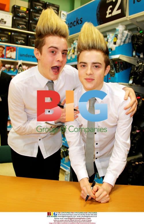 Jedward sign debut album at Tesco