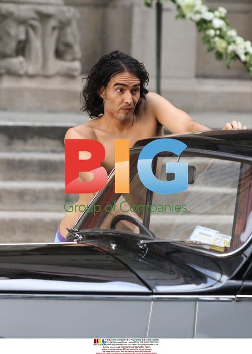 Russell Brand on set of 'Arthur' in NYC