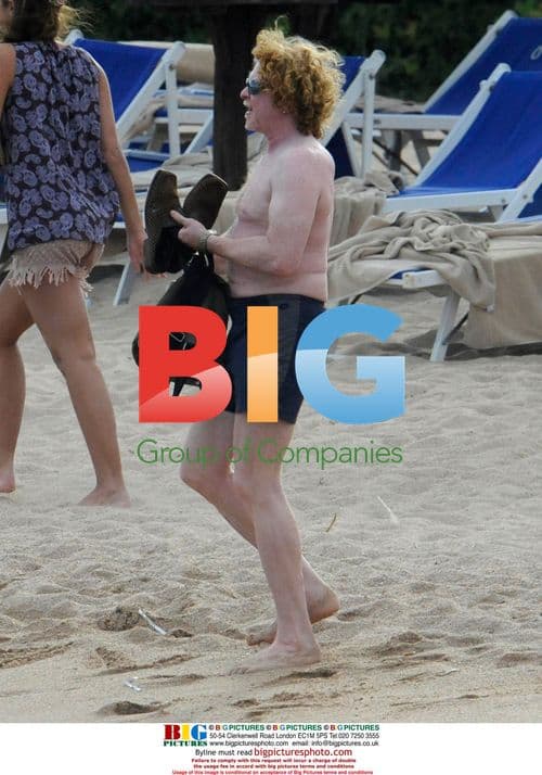 Mick Hucknall and Family on Sardinia Beach
