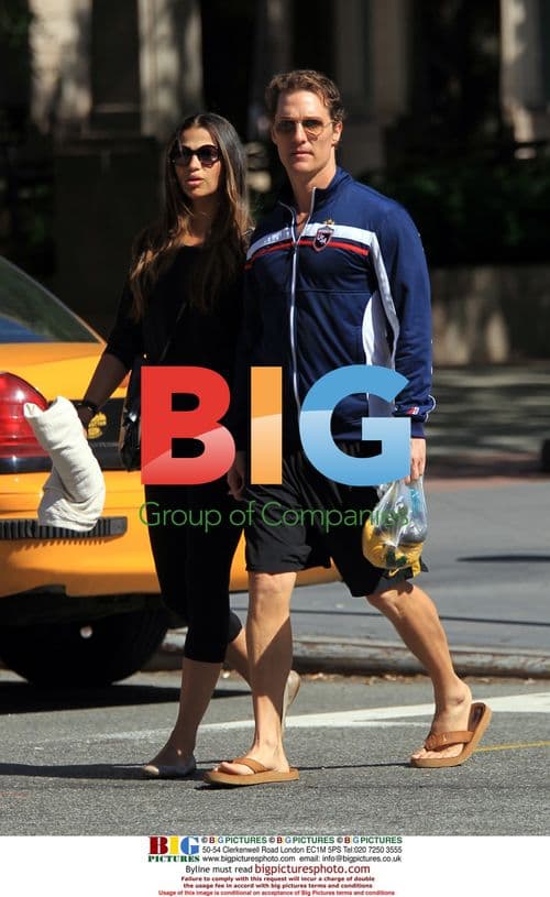 Matthew McConaughey and Camilla Alves Leaving Gym