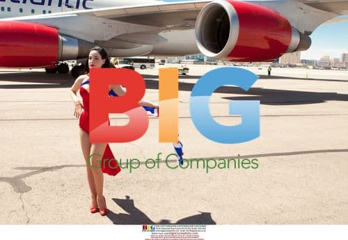 Sir Richard Branson and Dita Von Teese at McCarran Airport