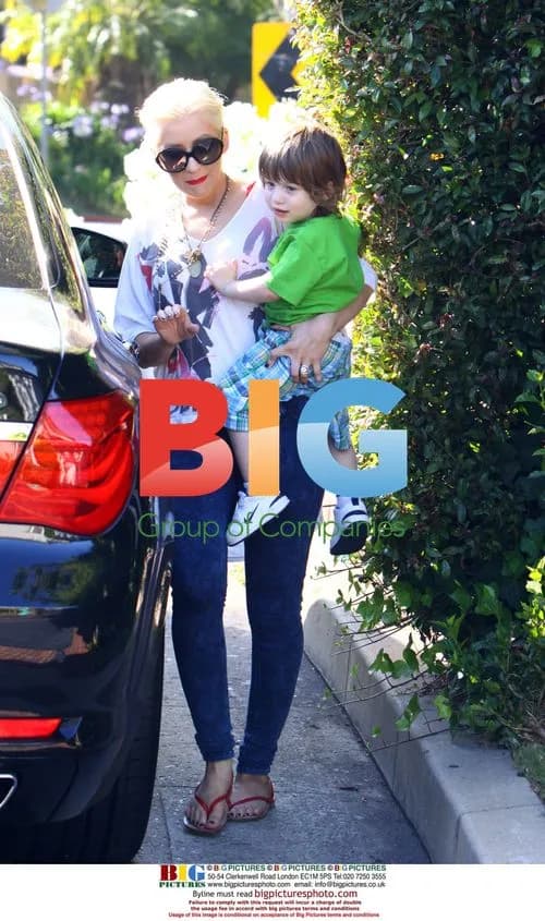 Christina Aguilera and Son Visit Friend